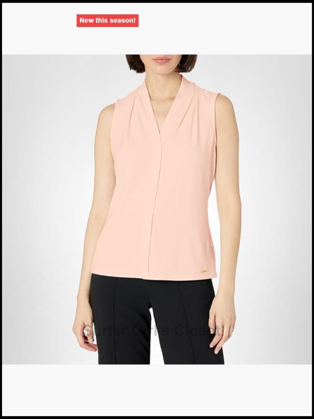 Calvin Klein Sleeveless Knit V-Neck Top Blouse